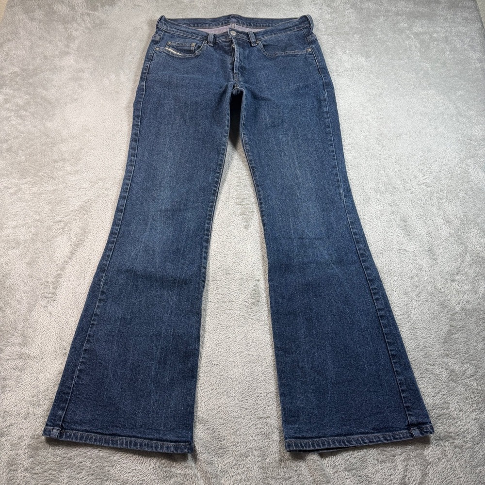 Diesel Bootcut Jeans Womens 29 Blue Daze Flare Stretch Denim Y2K No Back Pockets